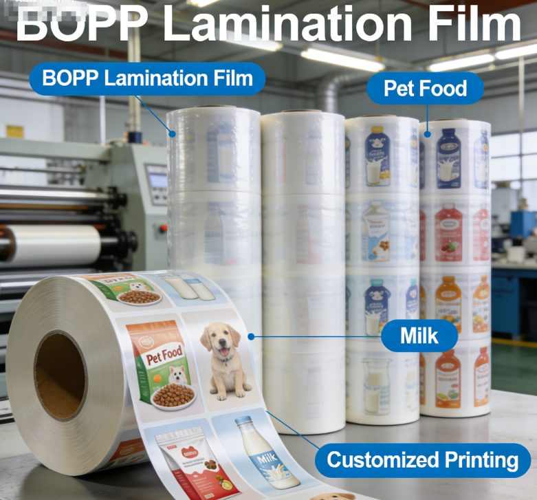 Food Grade BOPP lamineringsfilmrol op maat bedrukte flexibele verpakkingsfilm